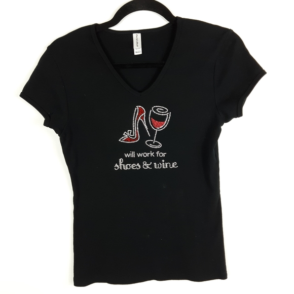 3/$18 Embellished Wine Lover's T-Shirt & Hat - Picture 6 of 8